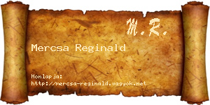Mercsa Reginald névjegykártya
